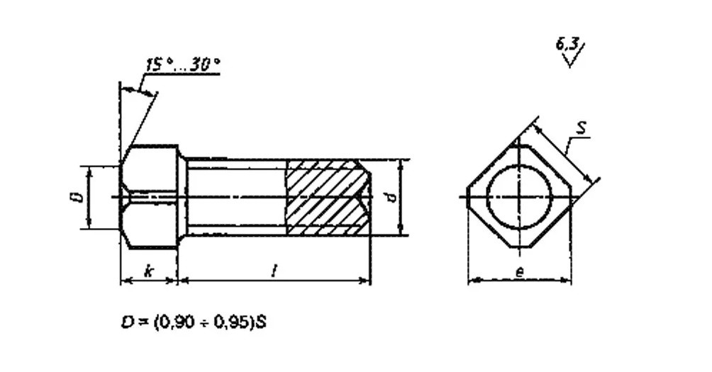 Винт установочный с квадратной головкой и засверленным концом, класс точности А,В ГОСТ 1486-84 - фото - 1